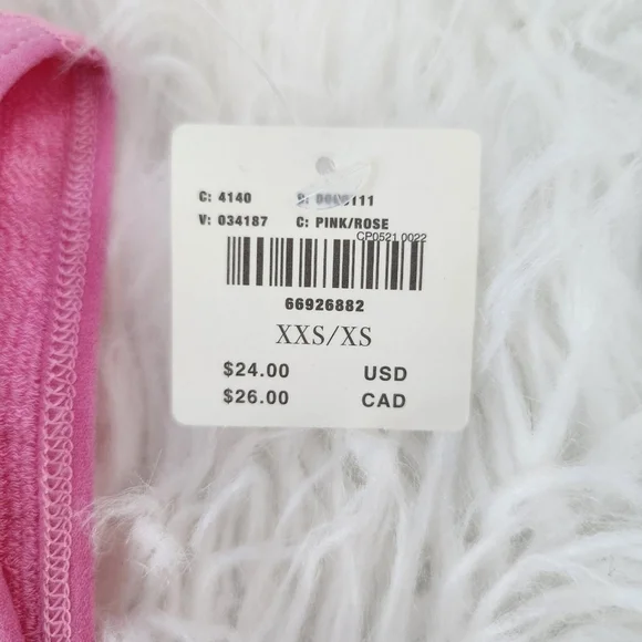 by Anthropologie Seamless Ribbed Square Neck Bralette. Pink Rose. Size xxs/xs. - Picture 5 of 5